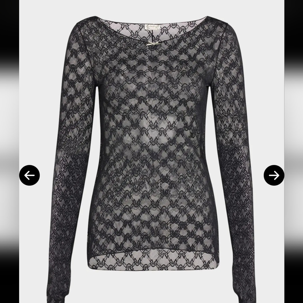 NWT Sz M Intimately Free Black Lace Top Free People